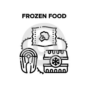 Frozen Food Vector Black Illustrations