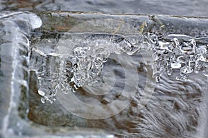 Water of a frozen fountain photo