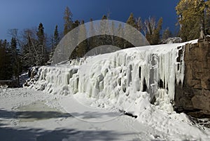 Frozen Gooseberry falls along lake Superiors northern shore.