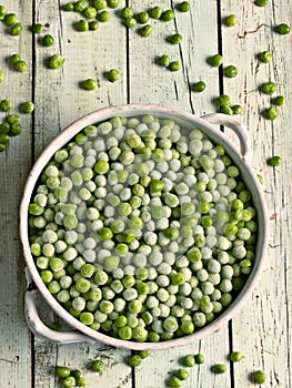 Frozen green peas photo