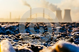 Frozen ground at oil refinery