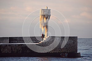 Frozen harbor light