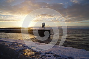 Frozen harbor light