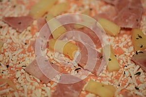 Frozen hawaii pizza with anana macro high quality modern prints fifty megapixels