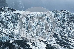 Frozen ice in franz josef glacier new zealand