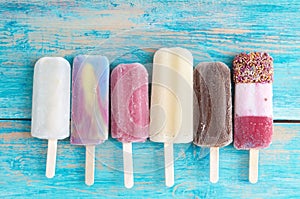 Frozen ice lollies