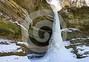 Frozen Ice Waterfall, Starved Rock State Park