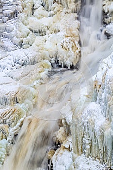 Frozen Kakaabaka Falls, Thunderbay, Ontario, Canada.