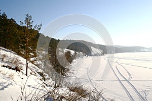 Frozen lake