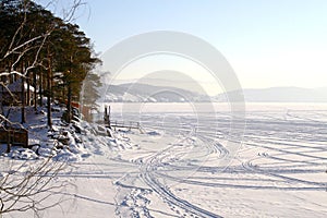 Frozen lake