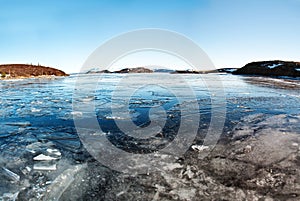 Frozen lake, captured in Iceland