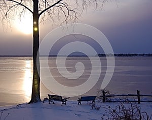 Frozen Lake at Dawn