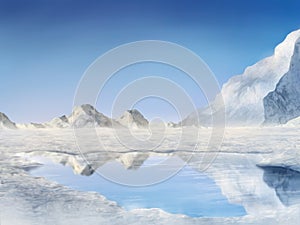 Frozen Lake Digital Painting
