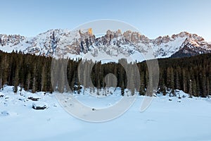 Frozen lake, Dolomites, Italy, 2013