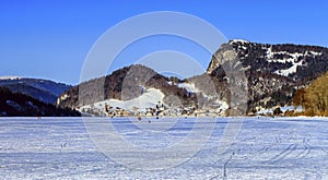 Frozen lake of Joux, Vaud, Switzelrand