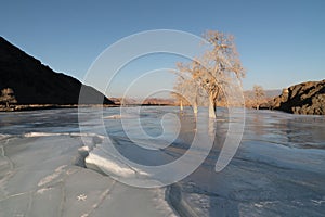 Frozen Lake Khubsugul in mongolia
