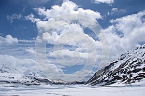 Frozen lake - Lake Montespluga, Italian Alps