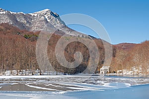 Frozen lake in Montseny