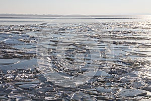 Frozen lake Neusiedl, Neusiedler See