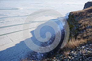 Frozen lake in Roumania ,Jurilovca photo