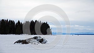 Frozen lake Siljan n Rattvik in Dalarna in Sweden photo