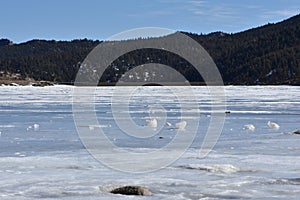 Frozen Lake, Winter in Colorado, Barker Meadow Reservoir, Nederland