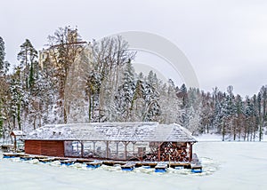 Frozen lake in Zagorje, Croatia