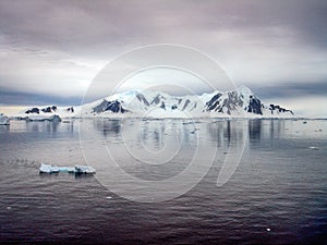 Frozen landscapes and Icebergs. Antarctic peninsula