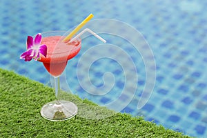 Frozen margarita with strawberry aperitif coctail