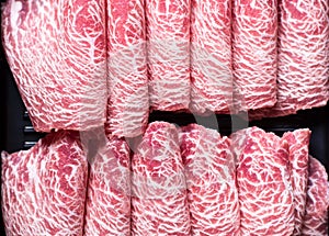 Frozen meat or beef for consume in the foam tray,Raw material texture,Ketogenic diet