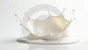 Frozen milk splash, isolated on white backdrop , pattern, beverage