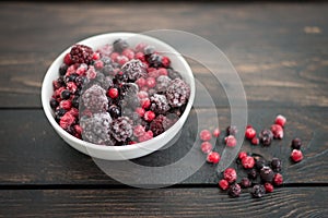 Frozen Mixed Berries in a Bowl