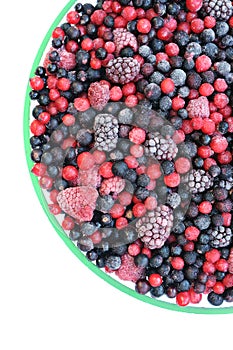 Frozen mixed fruit in bowl - berries
