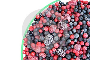 Frozen mixed fruit in bowl - berries photo