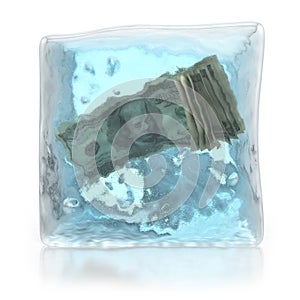 Frozen money deposits concept photo