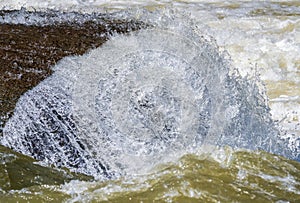 Frozen motion of raging water flowing over Valley Falls