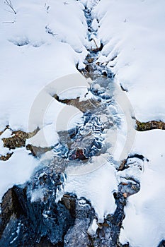 Frozen mountain river