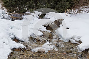 Frozen mountain stream