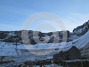 A frozen mountainside stream,Sligo Ireland