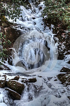 Frozen Mouse Creek Falls In The Great Smoky Mountains National Park