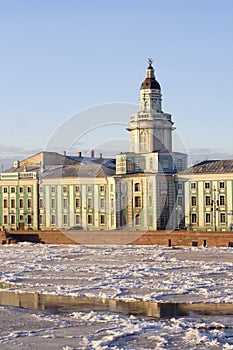 The frozen Neva in St. Petersburg