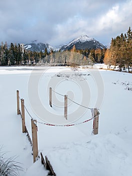 Frozen Nove Strbske Pleso, High Tatras