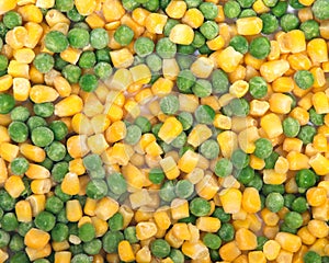 Frozen organic peas and corn