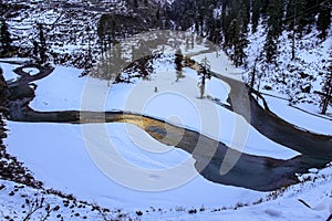 The frozen parvati river
