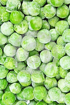 Frozen pea peases texture background. Green pease background pattern.