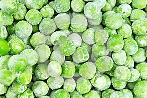 Frozen pea peases texture background. Green pease background pattern.