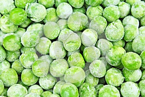 Frozen pea peases texture background. Green pease background pattern.