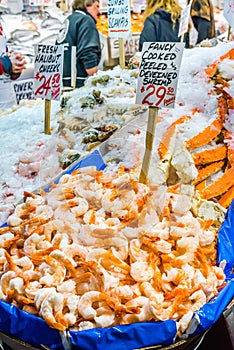 Frozen peeled shrimp