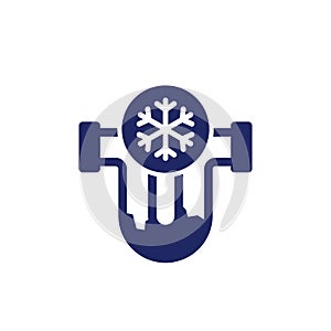 frozen pipe icon on white