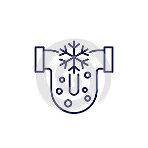 frozen pipe line icon on white